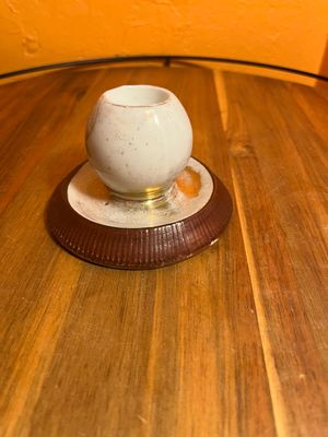 Floral Ceramic Match Holder Ashtray Combo