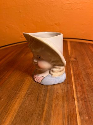 Rosy Cheeked Child Wall Hanging Ceramic Match Holder