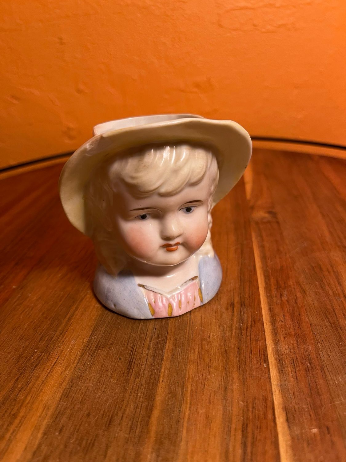 Rosy Cheeked Child Wall Hanging Ceramic Match Holder