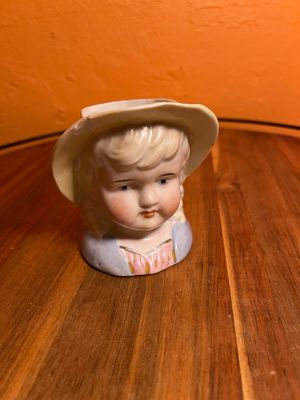 Rosy Cheeked Child Wall Hanging Ceramic Match Holder