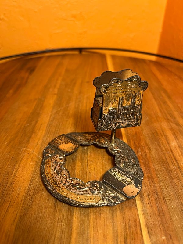 Montreal Canada Souvenir Match Holder Ashtray Topper