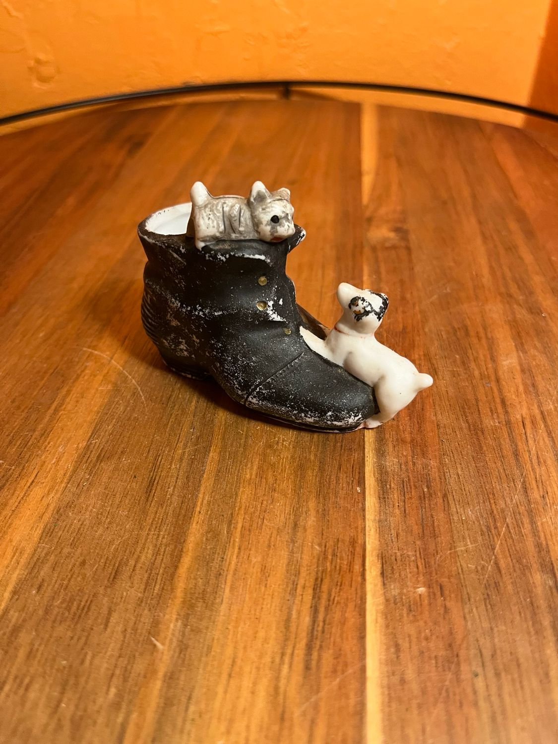 Puppy Chasing Kitten Around Boot Match Holder
