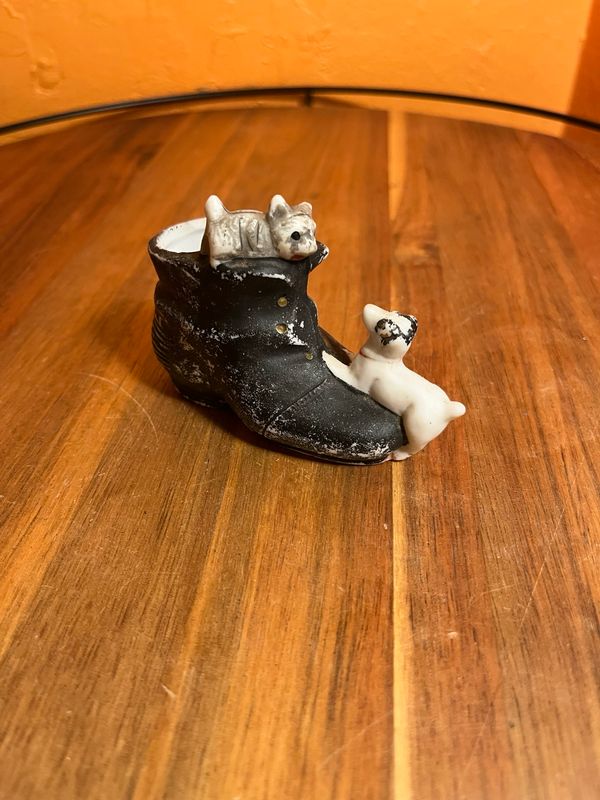 Puppy Chasing Kitten Around Boot Match Holder