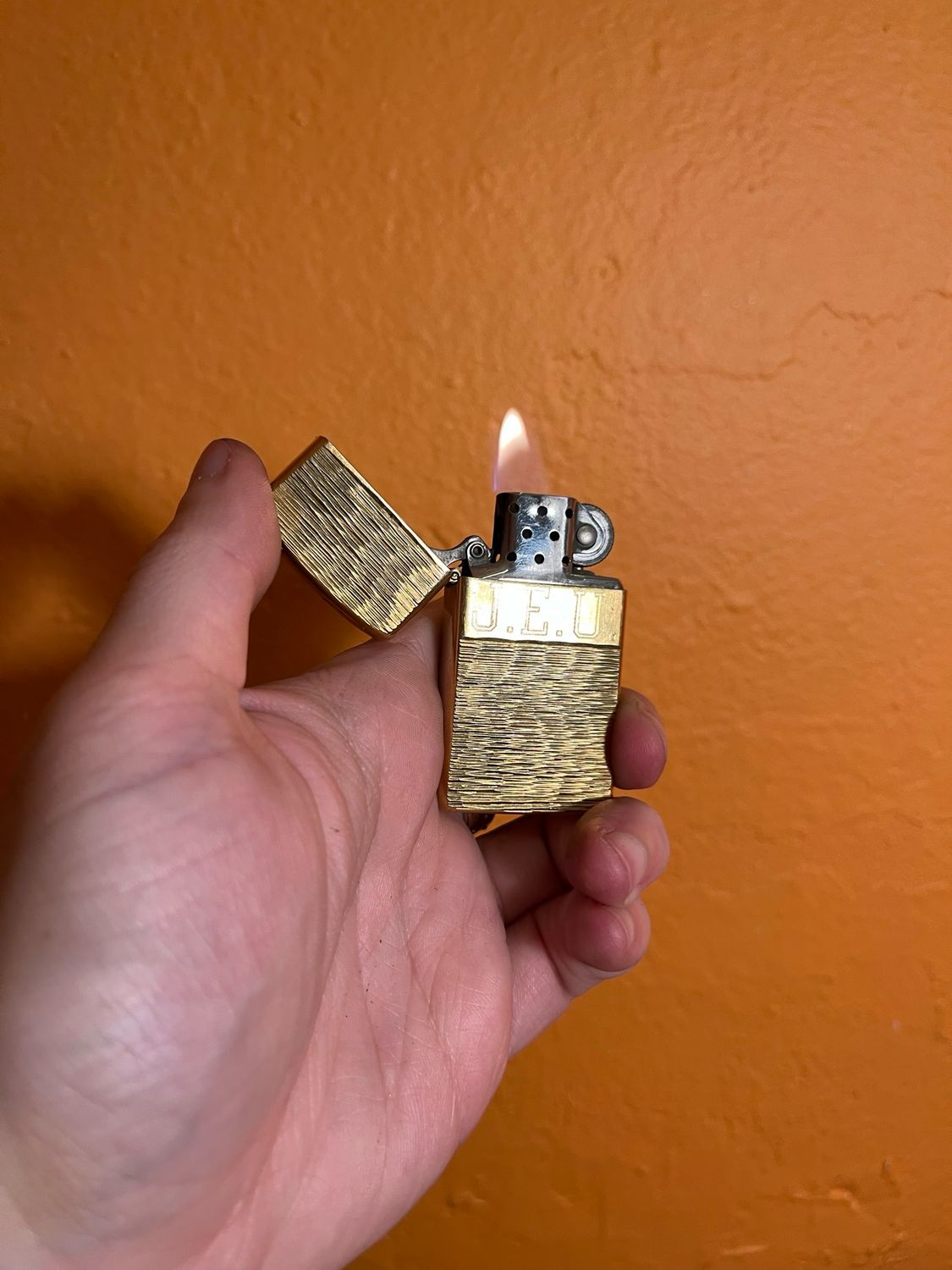 1971 Customized ‘JEU’ Golden Zippo Slim Lighter
