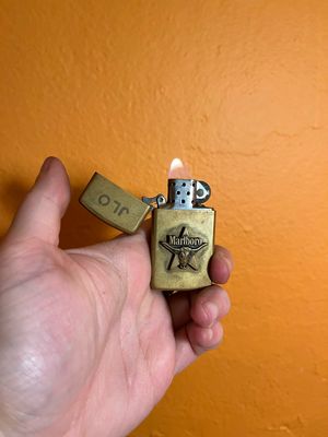 1990 Customized ‘JLO’ Marlboro Steer Head Brass Zippo Slim Lighter