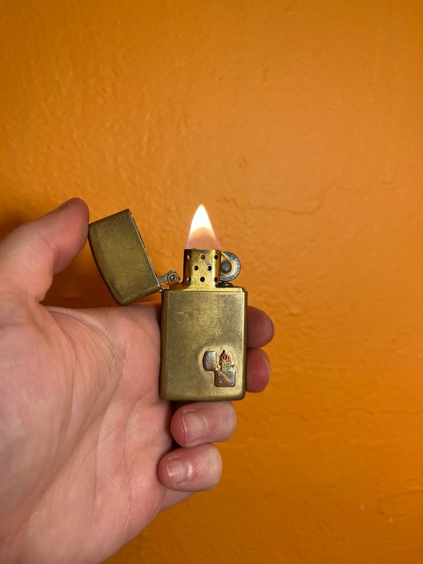 1994 Lighter Emblem Brass Zippo Slim