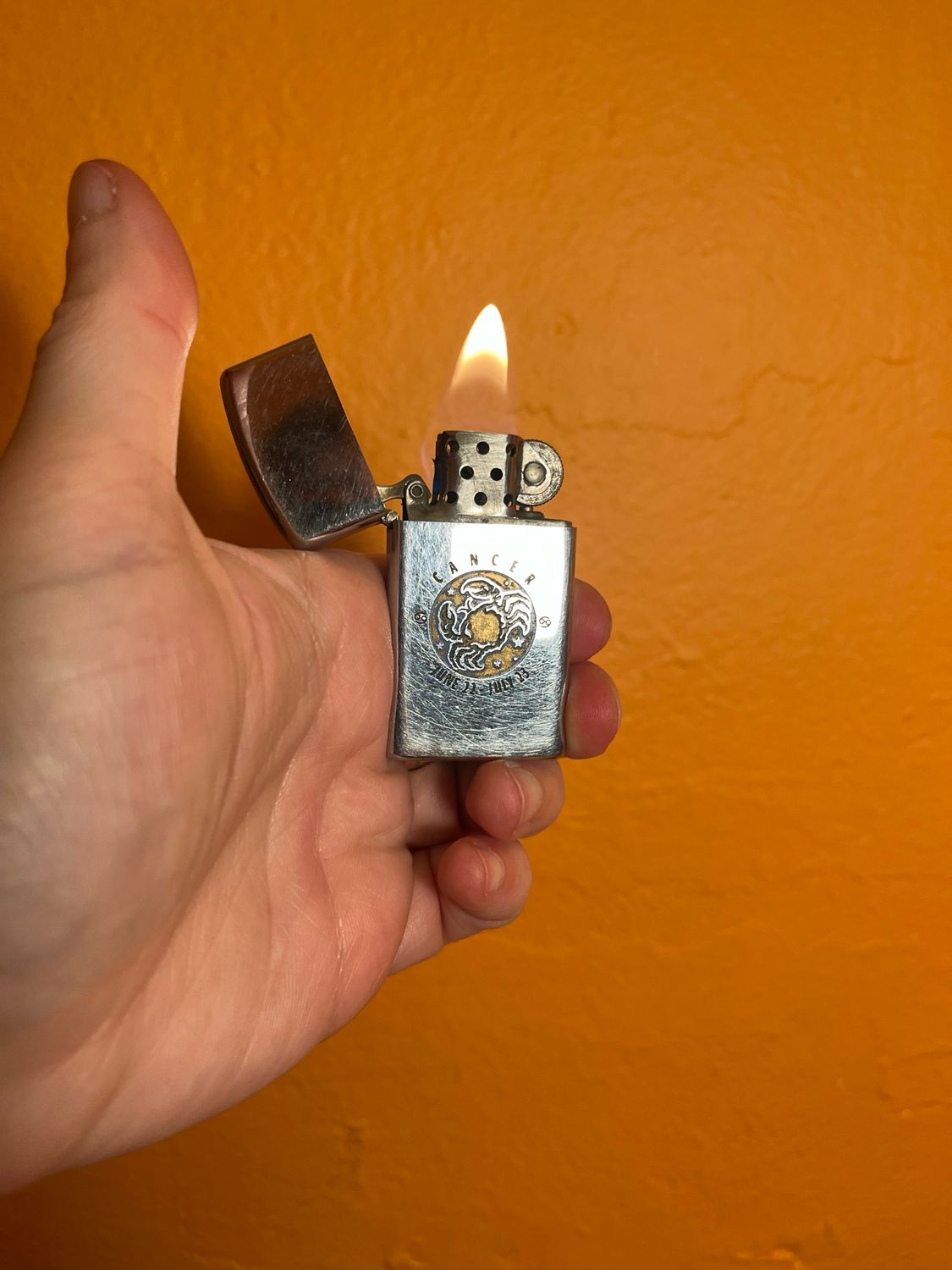 1974 Cancer Zodiac Sign Zippo Slim Lighter