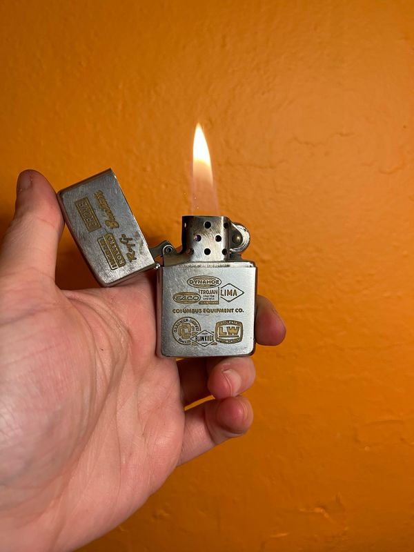 1970 Personalized ‘Roy Loves Lori(?) Loves Roy’ Columbus Equipment Co Zippo Lighter