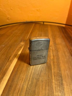 Turkey Map Ankara NCO Open Mess Christmas 1957 Military Flip Top Lighter