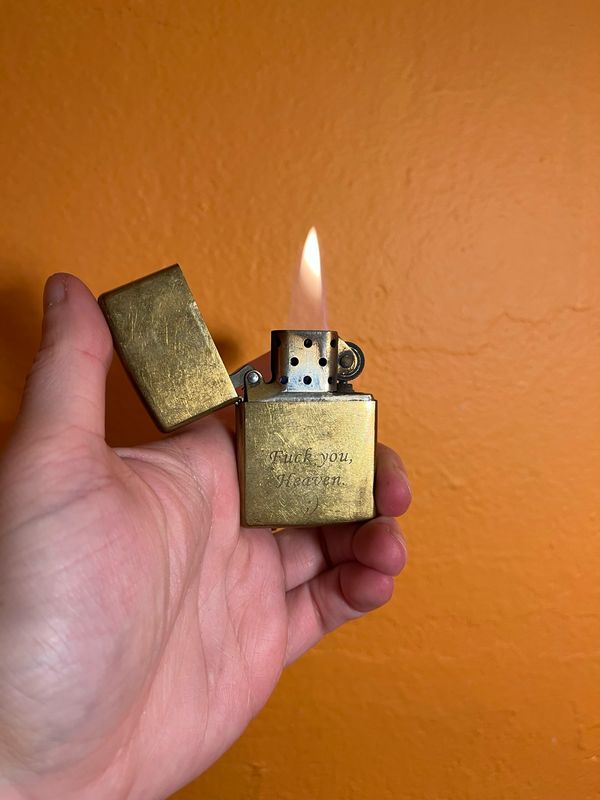 2018 Customized ‘Fuck You Heaven ;)’ Brass Zippo Lighter