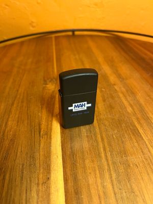 1986 MAH Machine Matte Black Zippo Slim Lighter