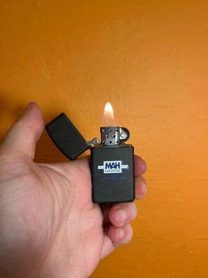 1986 MAH Machine Matte Black Zippo Slim Lighter