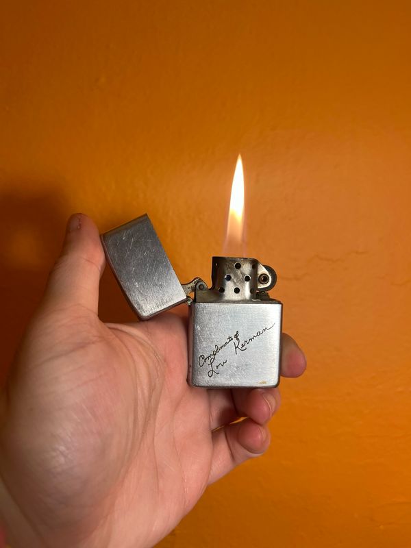 Pre-1950 Compliments Of Lou Kerman Zippo Lighter