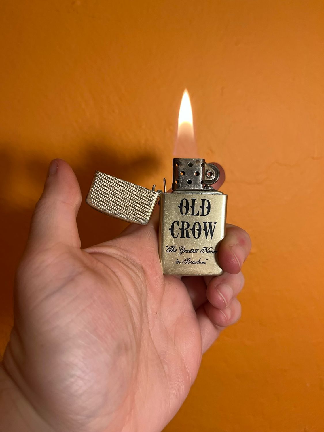 Old Crow Bourbon Flip Top Lighter