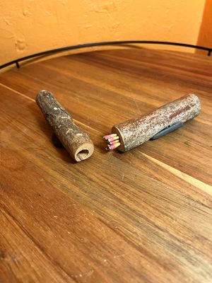 1984 Wooden Stick Match Holder Set