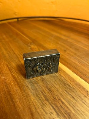 Country Peasant Scene Danish Silver Matchbox Holder