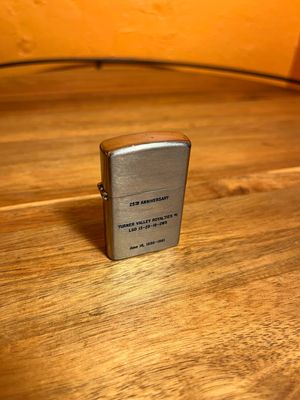 1961 25th Anniversary Turner Valley Royalties Home Oil Co Calgary Alberta Flip Top Lighter
