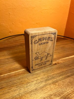 Wooden Camel Lights Cigarette Case