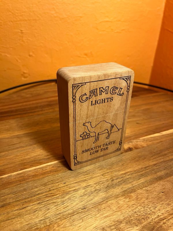 Wooden Camel Lights Cigarette Case