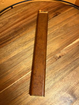 Tall Leather Wrapped Made In France Table Lighter