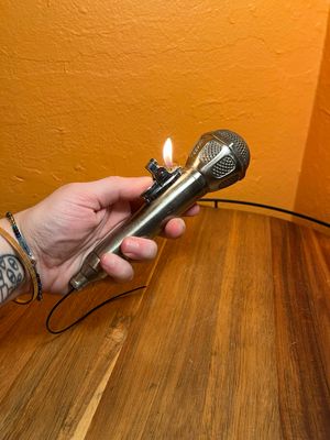 1980s Microphone Table Lighter