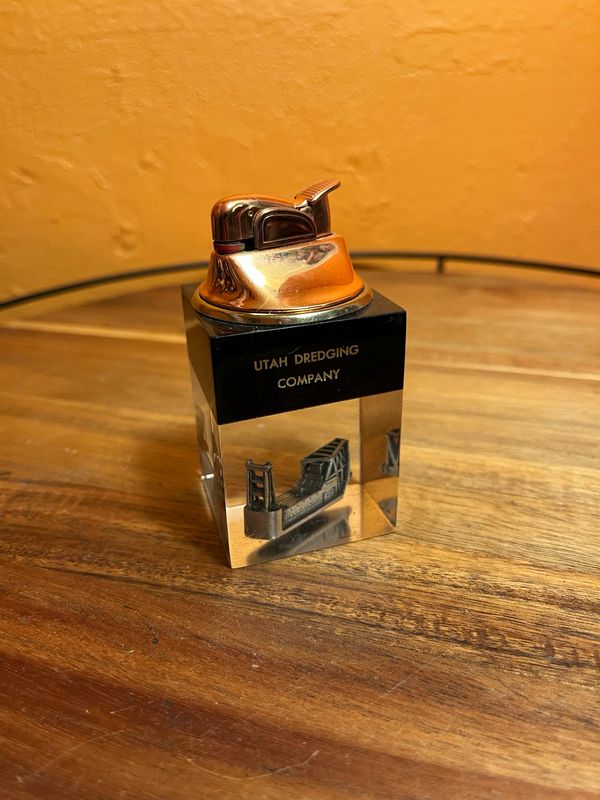 Utah Dredging Company Clearfloat Lucite Table Lighter