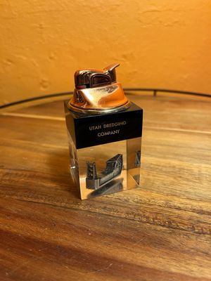Utah Dredging Company Clearfloat Lucite Table Lighter
