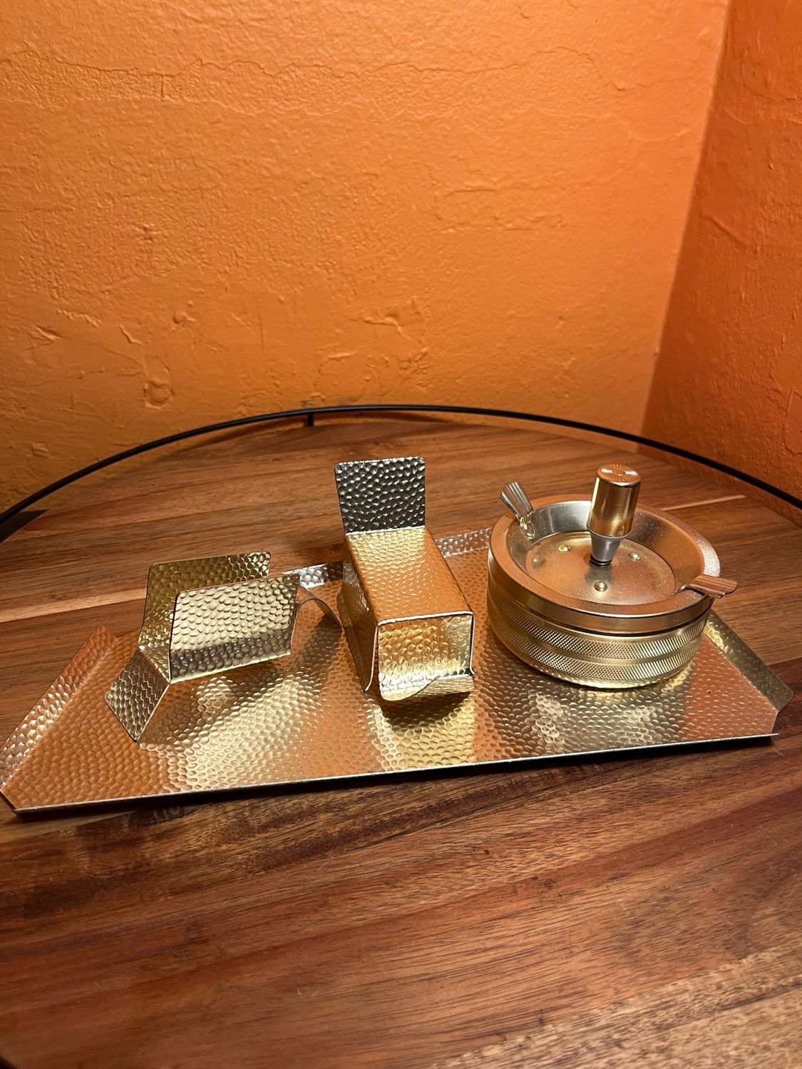 Thin Golden Metal Smoking Set