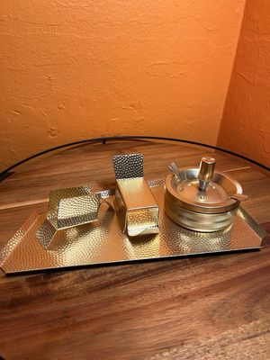 Thin Golden Metal Smoking Set