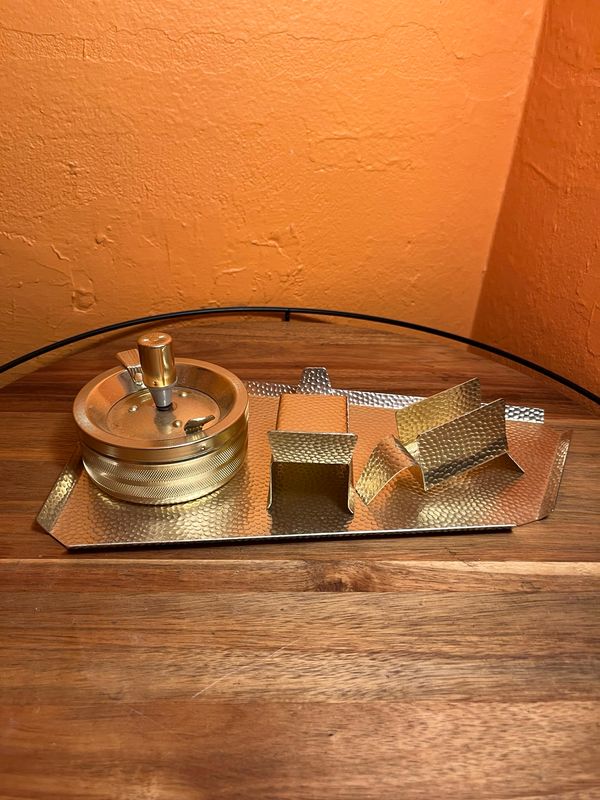 Thin Golden Metal Smoking Set