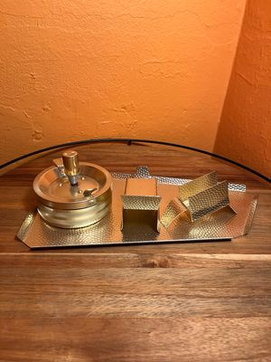 Thin Golden Metal Smoking Set