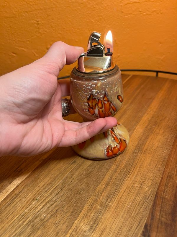 Fiery Possible Murano Italy Glass Table Lighter