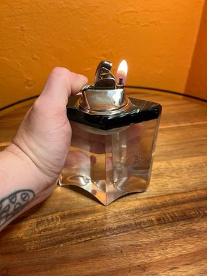 MCM Abstract Flask Shaped Lucite Table Lighter