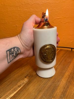 Marble With Romanesque Disc Table Lighter