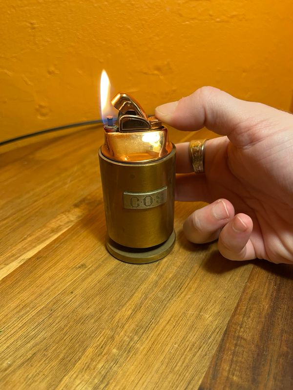 Customized ‘COS’ Brass Table Lighter