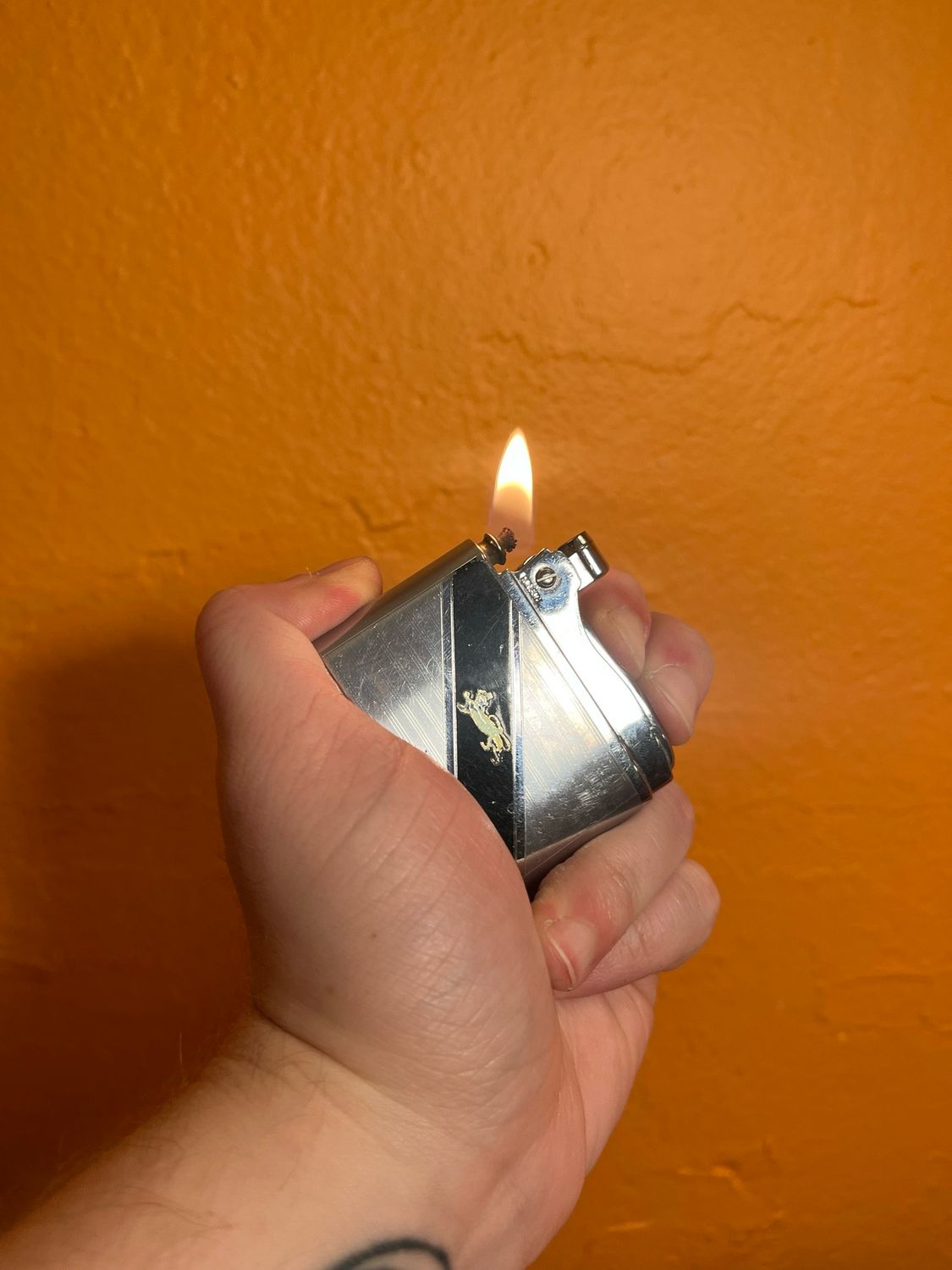 Ronson Adonis Heraldic Lion Flat Lighter