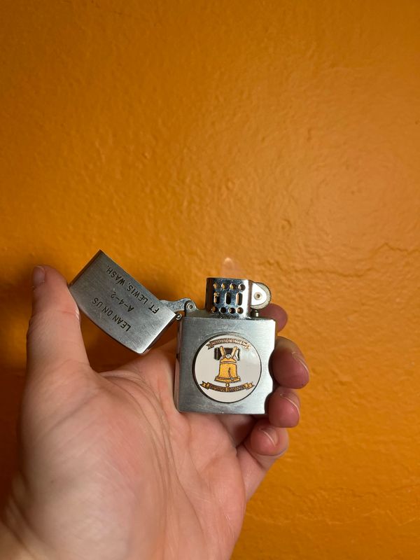 Lean On Us A42 Fort Lewis WA Flip Top Lighter