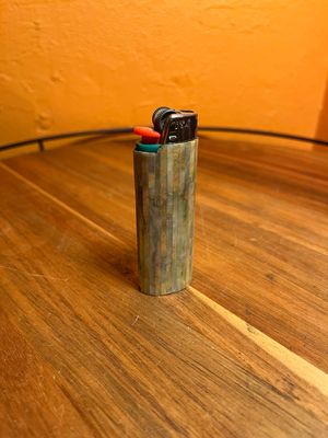 Mother Of Pearl Strips BIC Lighter Cover Sleeve