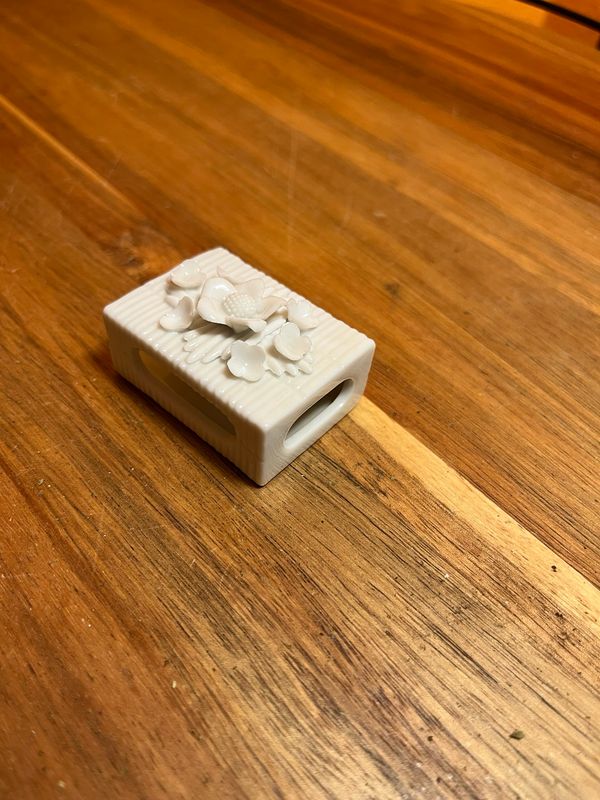 Milk Glass Floral Striker Matchbox Holder