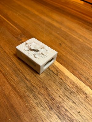 Milk Glass Floral Striker Matchbox Holder