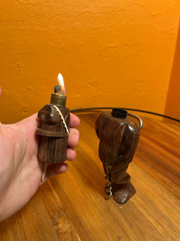 Wooden Soldier Novelty Table Lighter Bottle Opener Combo
