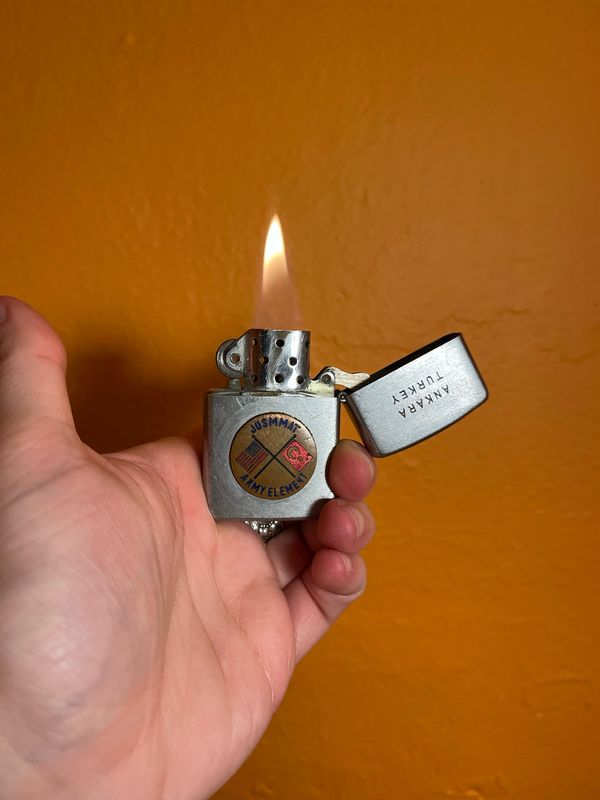 Ankara Turkey Jusmmat Army Element Militaria Flip Top Lighter