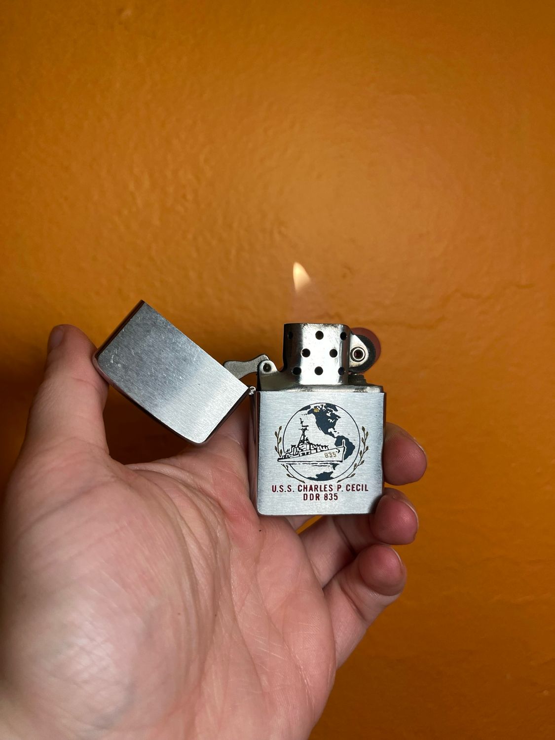 1959 USS Charles P Cecil DDR 835 Ship Zippo Lighter
