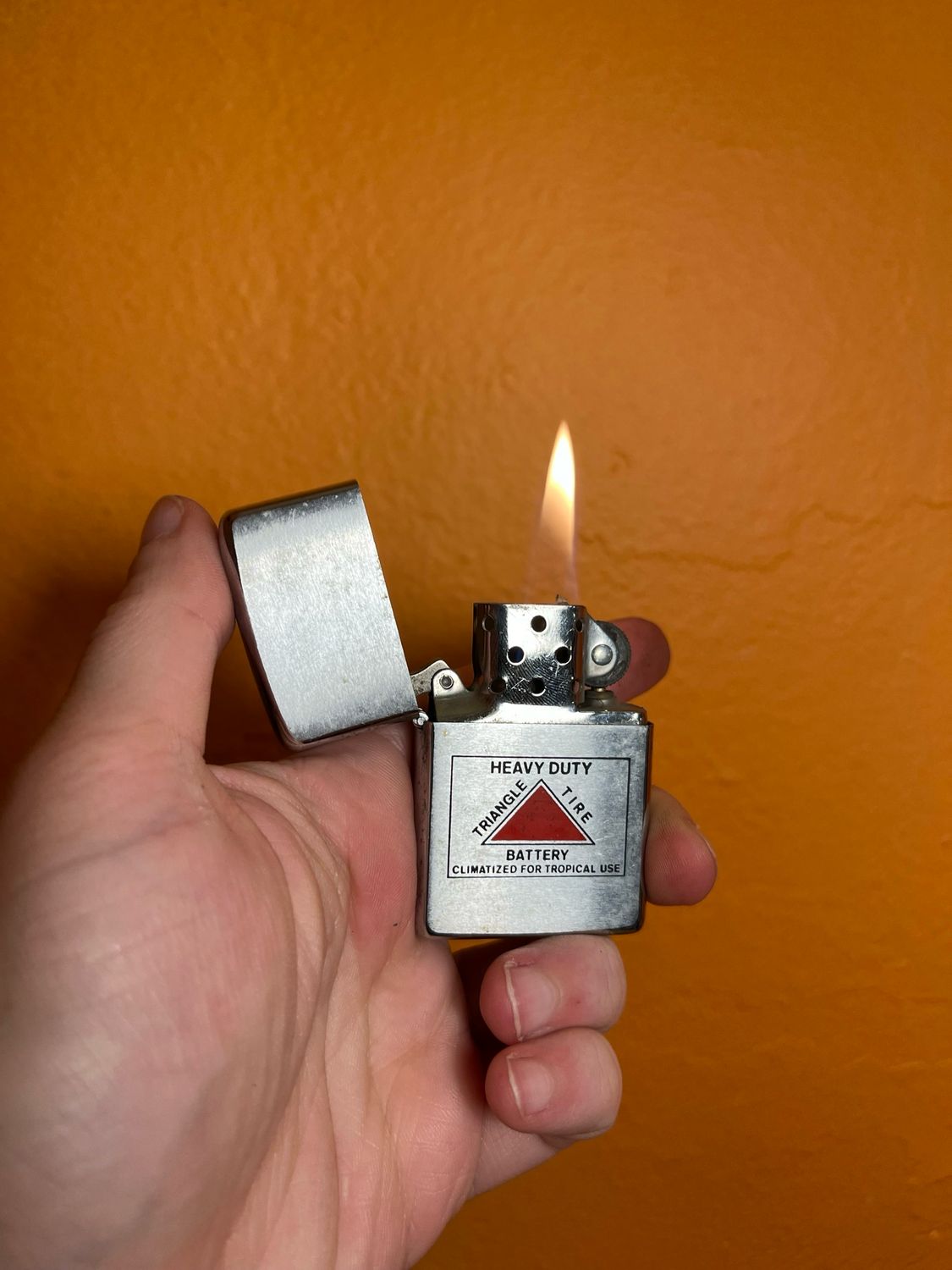 1970 Triangle Tire Battery Heavy Duty Climatized For Tropical Use Zippo Lighter