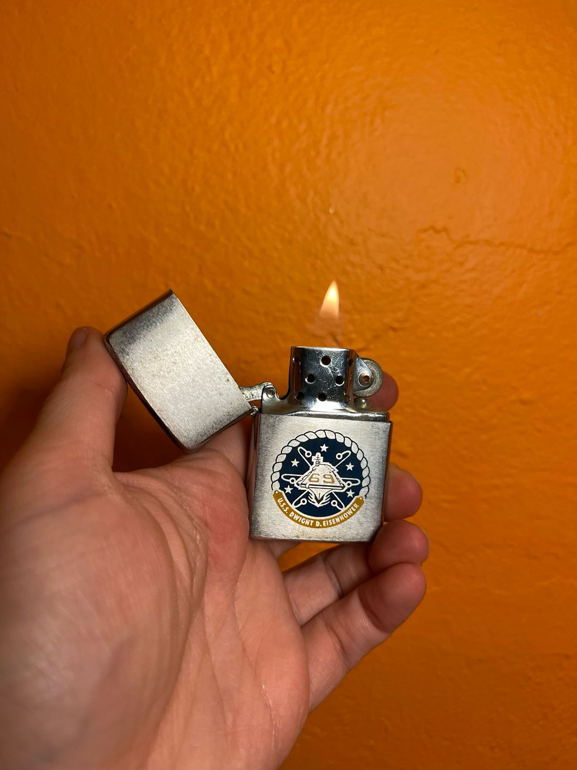 1977 USS Dwight D Eisenhower 69 Zippo Lighter