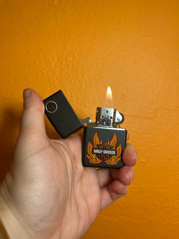Matte Black Harley Davidson Zippo Lighter