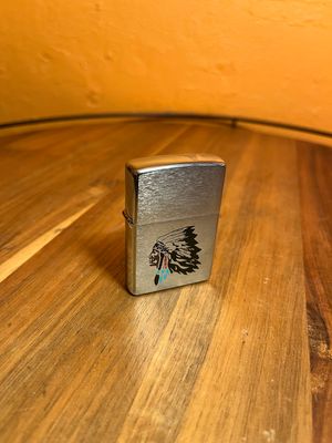 1996 Indigenous Great Plains Sitter Side Profile Zippo Lighter