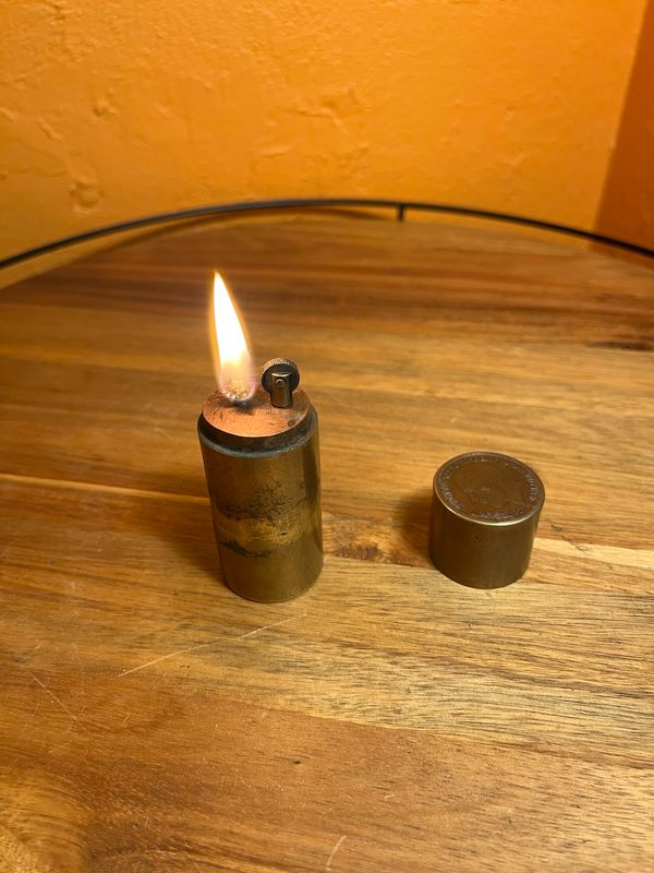 Antique French Coin Trench Table Lighter
