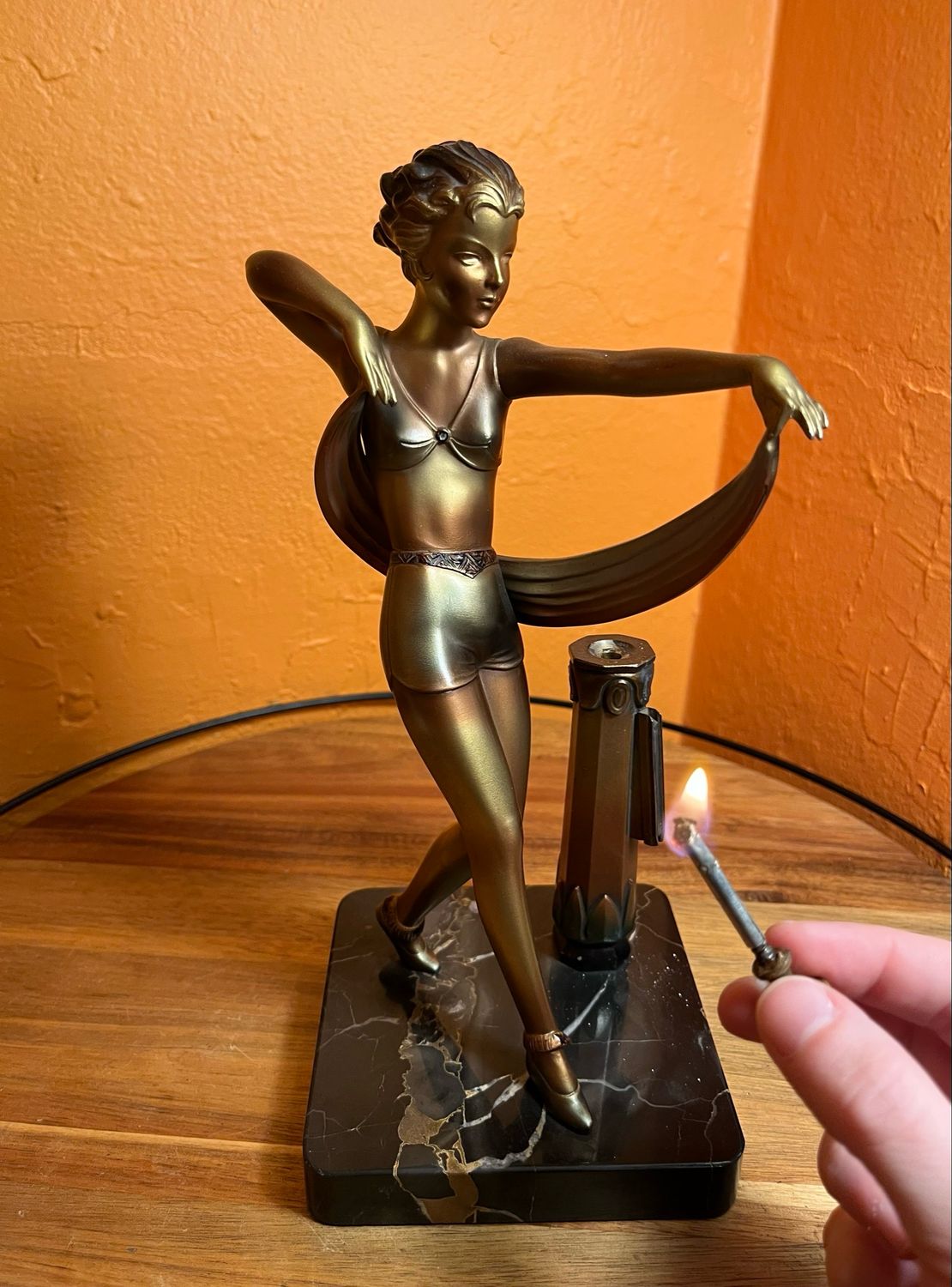 Early 20th Century Dancing Nymphet Possible Josef Lorenzo Austrian Striker Table Lighter