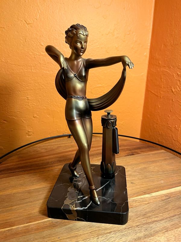 Early 20th Century Dancing Nymphet Possible Josef Lorenzo Austrian Striker Table Lighter